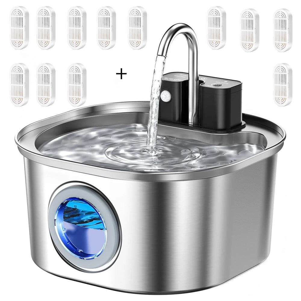 Cordless stainless steel cat water fountain – image 10
