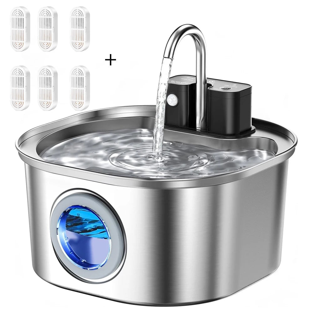 Cordless stainless steel cat water fountain – image 9