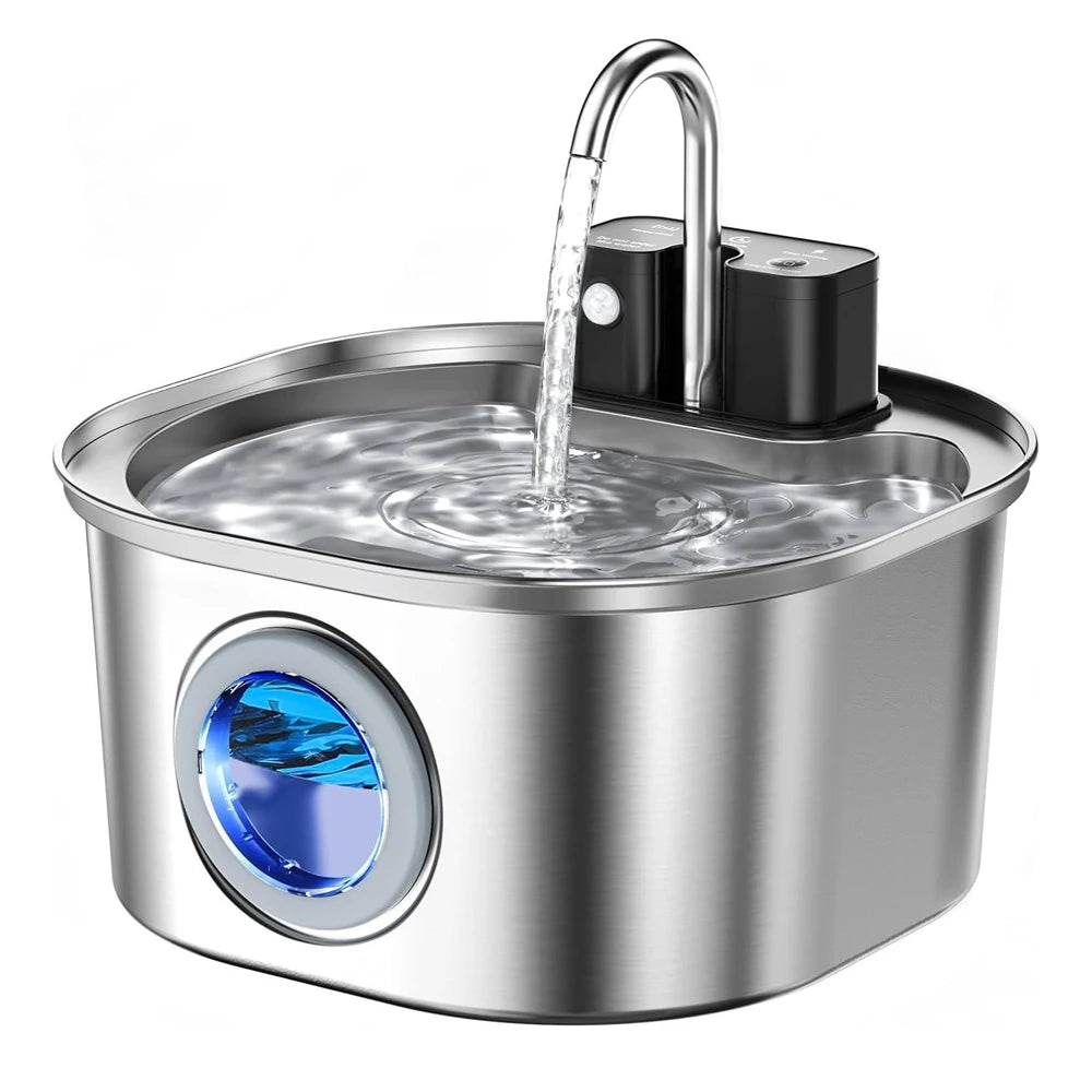 Cordless stainless steel cat water fountain – image 1