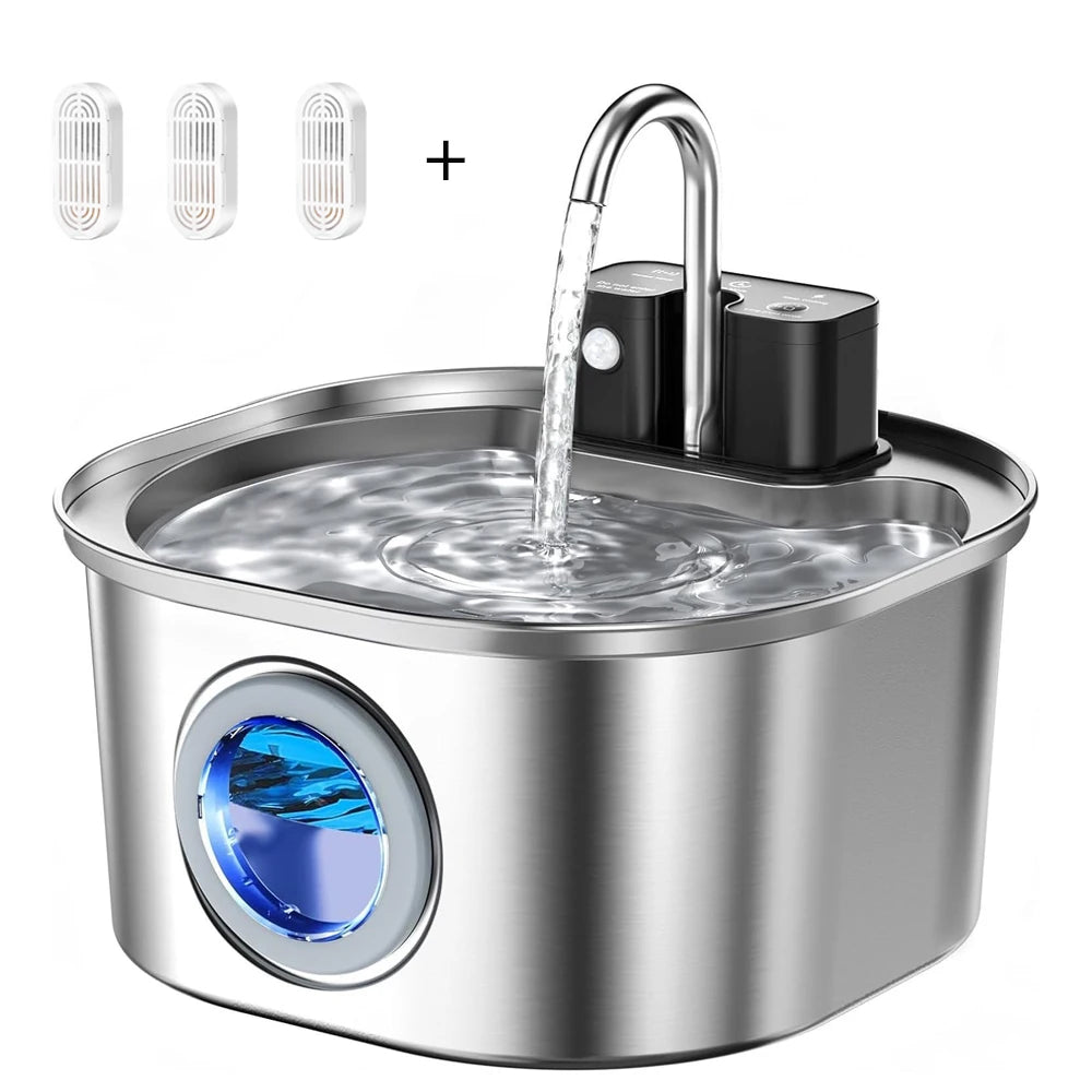 Cordless stainless steel cat water fountain – image 8