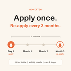 Apply once, re-apply every 3 months